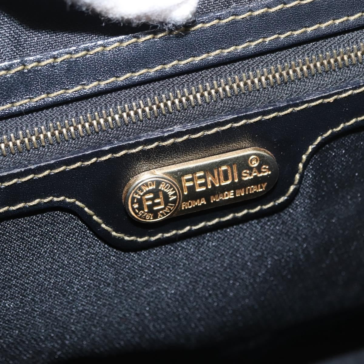 Fendi Vintage Pequin Convertible Boston Bag Coated Canvas, BROWN, CANVAS, Travel bag