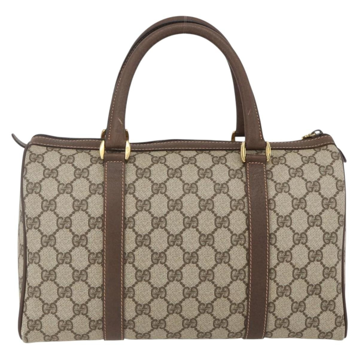 Gucci Vintage Interlocking G Boston Bag GG Coated Canvas, BEIGE, PVC, Travel bag