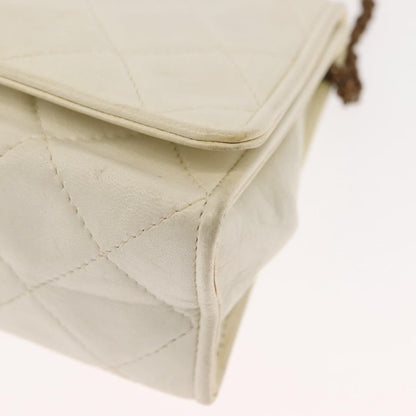 Chanel Full Flap Wallet on Chain Quilted Lambskin, WHITE, LEATHER, Clutche & pouche