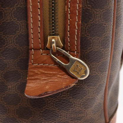 Celine Vintage Macadam Handbag Canvas and Leather, BROWN, CANVAS, Handbag