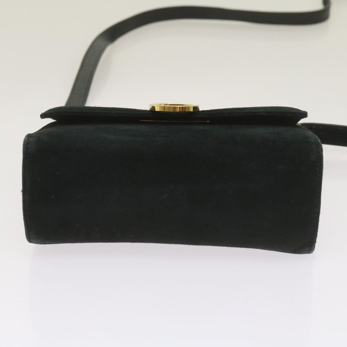 Salvatore Ferragamo Gancini Shoulder Bag Suede, BLACK, SUEDE, Shoulder bag