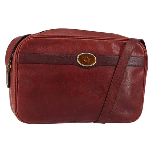 Christian Dior Vintage Shoulder Bag Leather, RED, LEATHER, Shoulder bag