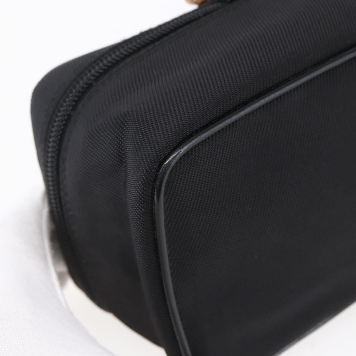 Gucci Vintage Bamboo Vanity Case Nylon, Black, Nylon, Handbag