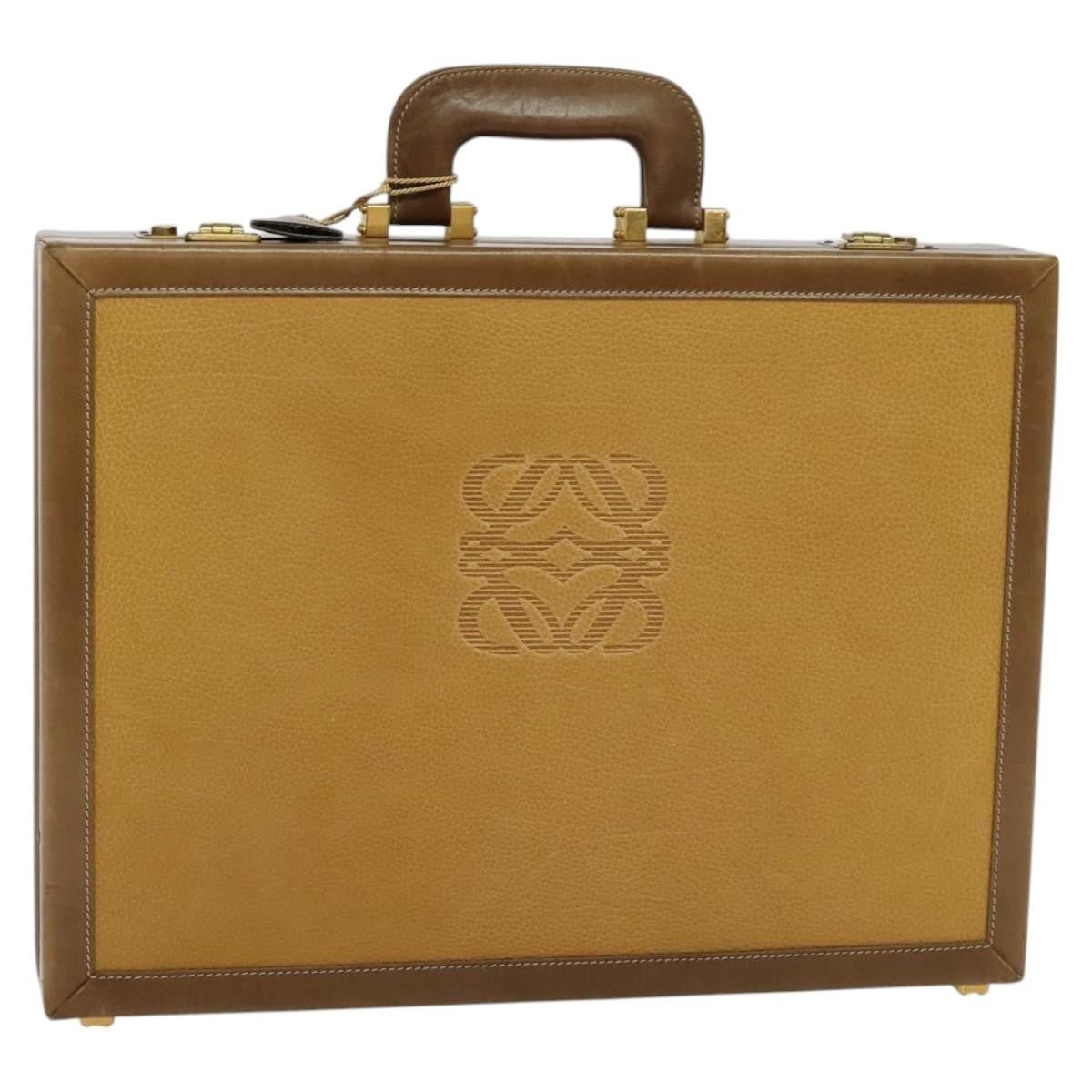 Loewe Anagram Business Leather, BEIGE, LEATHER, Briefcase