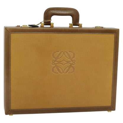 Loewe Anagram Business Leather, BEIGE, LEATHER, Briefcase