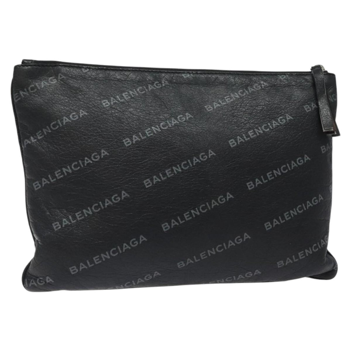 Balenciaga Explorer Pouch Leather, BLACK, LEATHER, Clutche & pouche