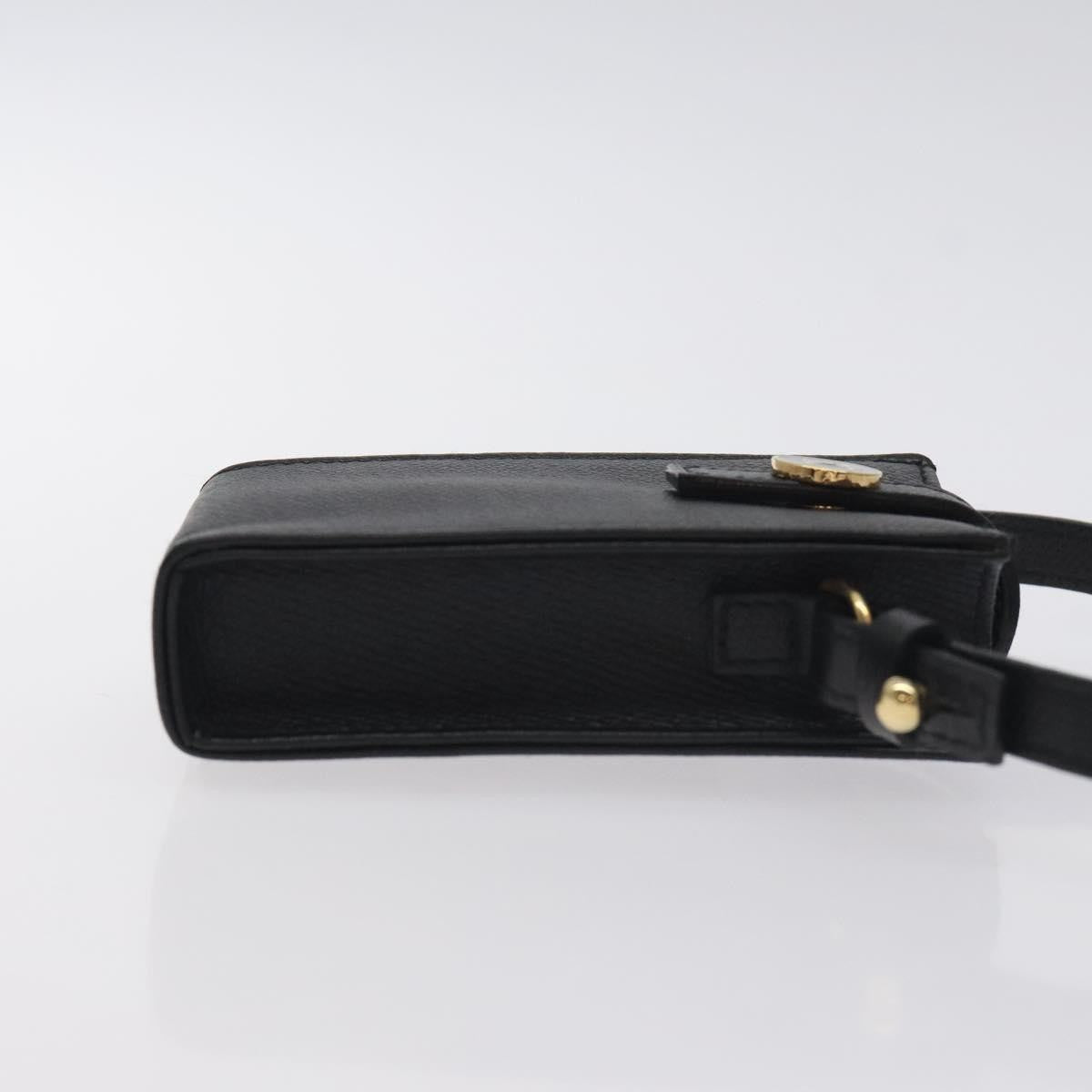 Chanel Cigarette Case Leather, BLACK, LEATHER, Clutche & pouche