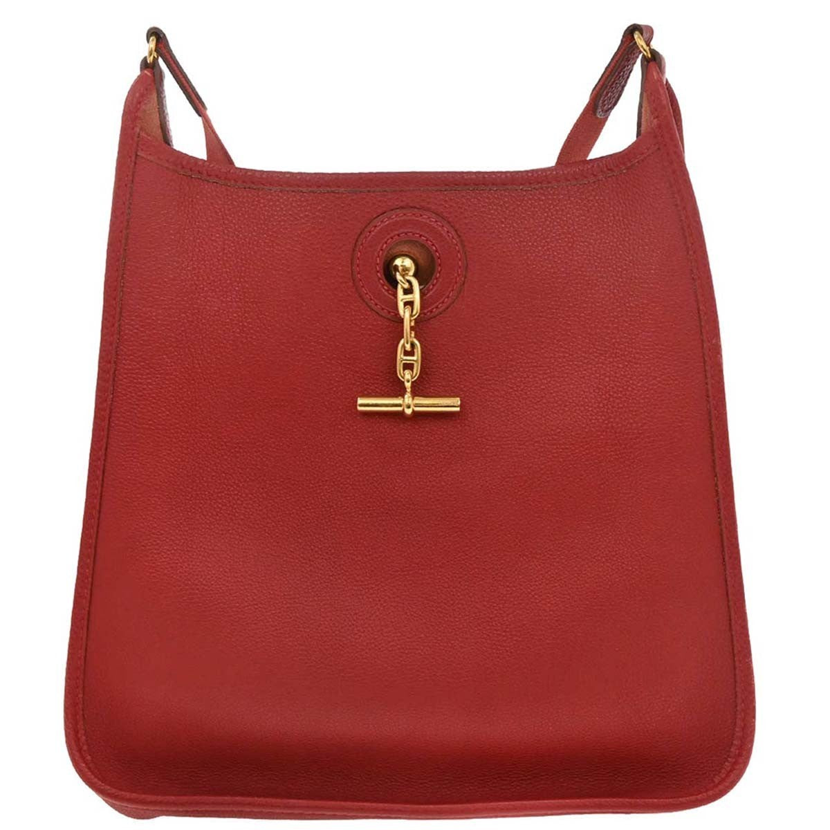 Hermes Vespa Bag Togo, RED, LEATHER, Shoulder bag