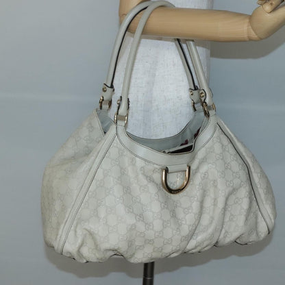 Gucci D-Ring Tote Guccissima Leather, WHITE, LEATHER, Tote bag