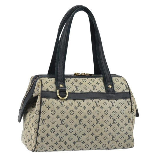 Louis Vuitton Josephine Handbag Mini Lin, BLUE, CANVAS, Handbag