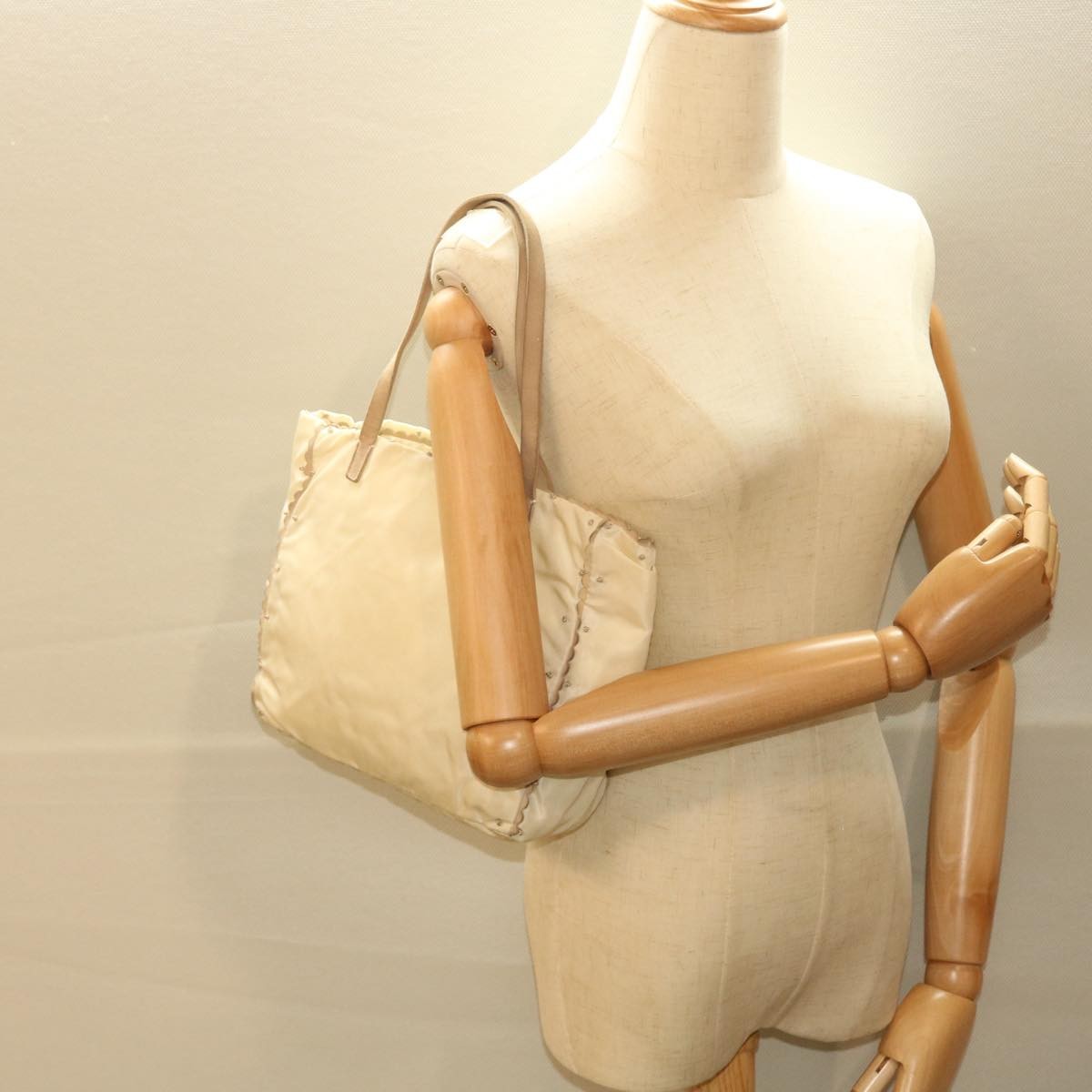 Prada Tote Vitello Daino Vitello Daino, BEIGE, NYLON, Tote bag
