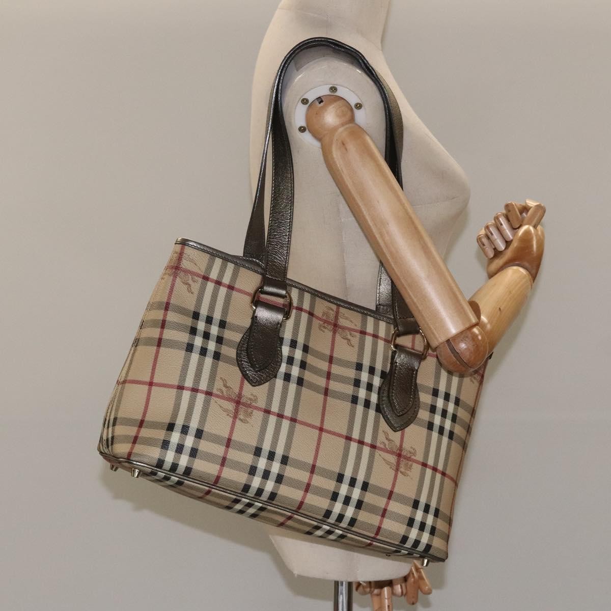 Burberry Regent Tote Haymarket Coated Canvas, BEIGE, PVC, Tote bag
