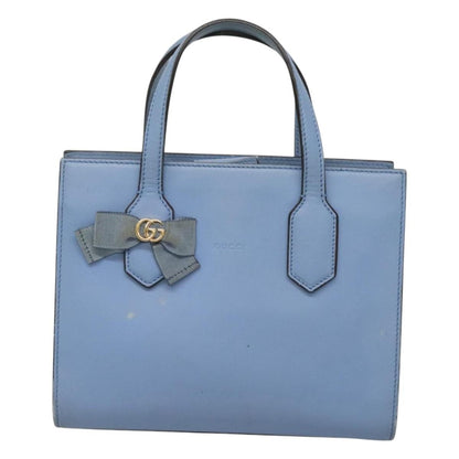 Gucci GG Ribbon Tote Leather, BLUE, LEATHER, Shoulder bag