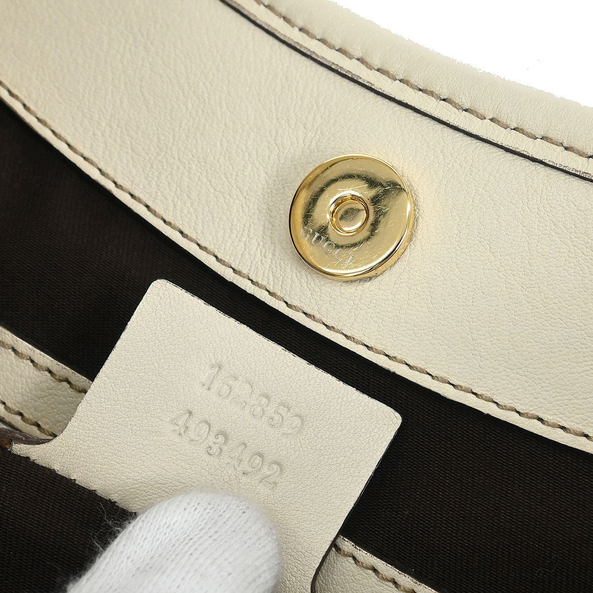Gucci 85th Anniversary Hobo Leather, ECRU, LEATHER, Handbag
