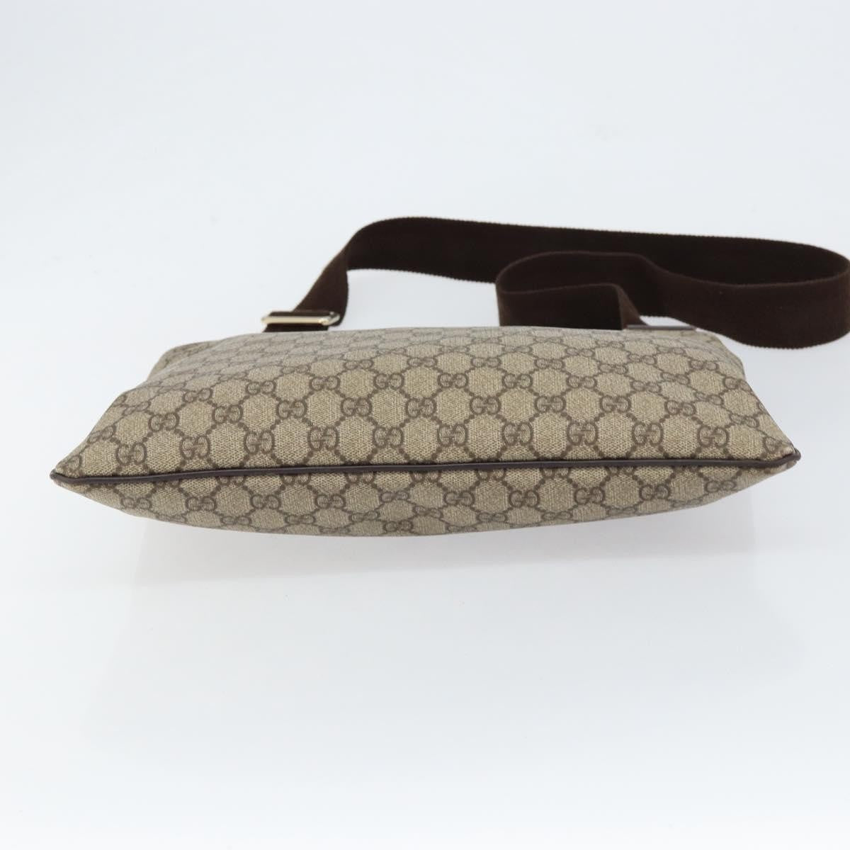 Gucci Flat Messenger Bag GG Canvas, BEIGE, CANVAS, Shoulder bag
