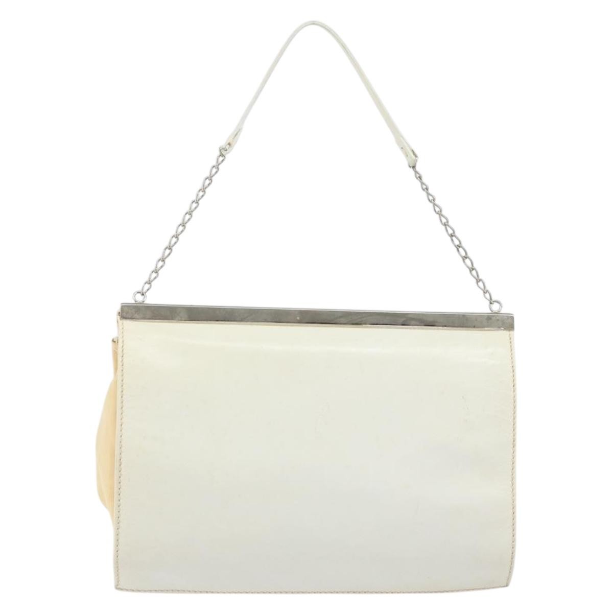 Prada Vintage Shoulder Bag Leather, WHITE, LEATHER, Shoulder bag