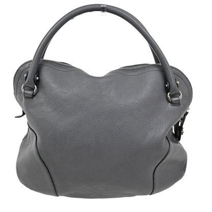 Salvatore Ferragamo Gancini handbag Leather, GRAY, LEATHER, Handbag