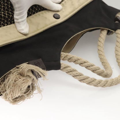 Chanel Camellia Flower Tote Canvas, BLACK, CANVAS, Tote bag