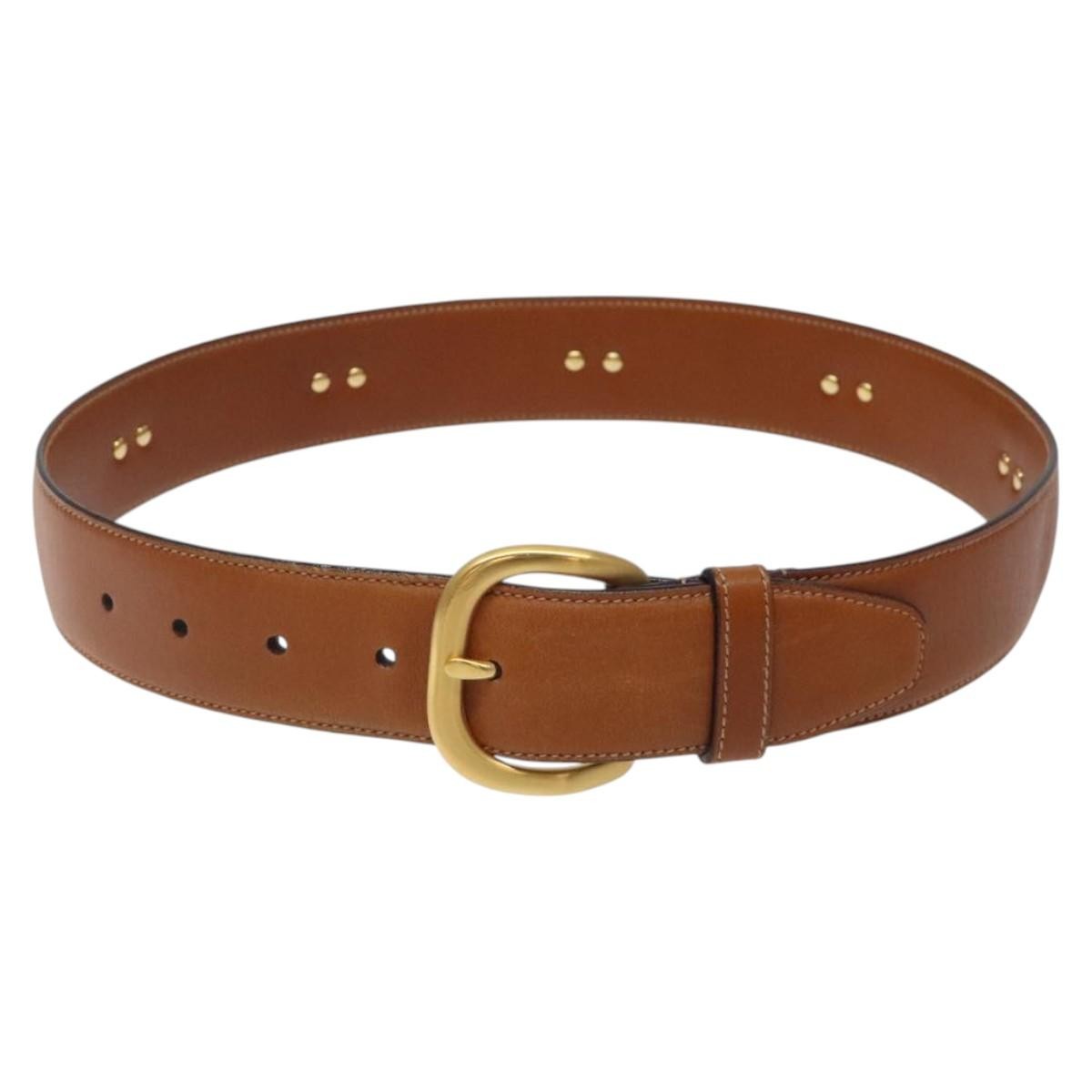 Gucci Round Buckle Belt Leather, Brown, Leather, Belt