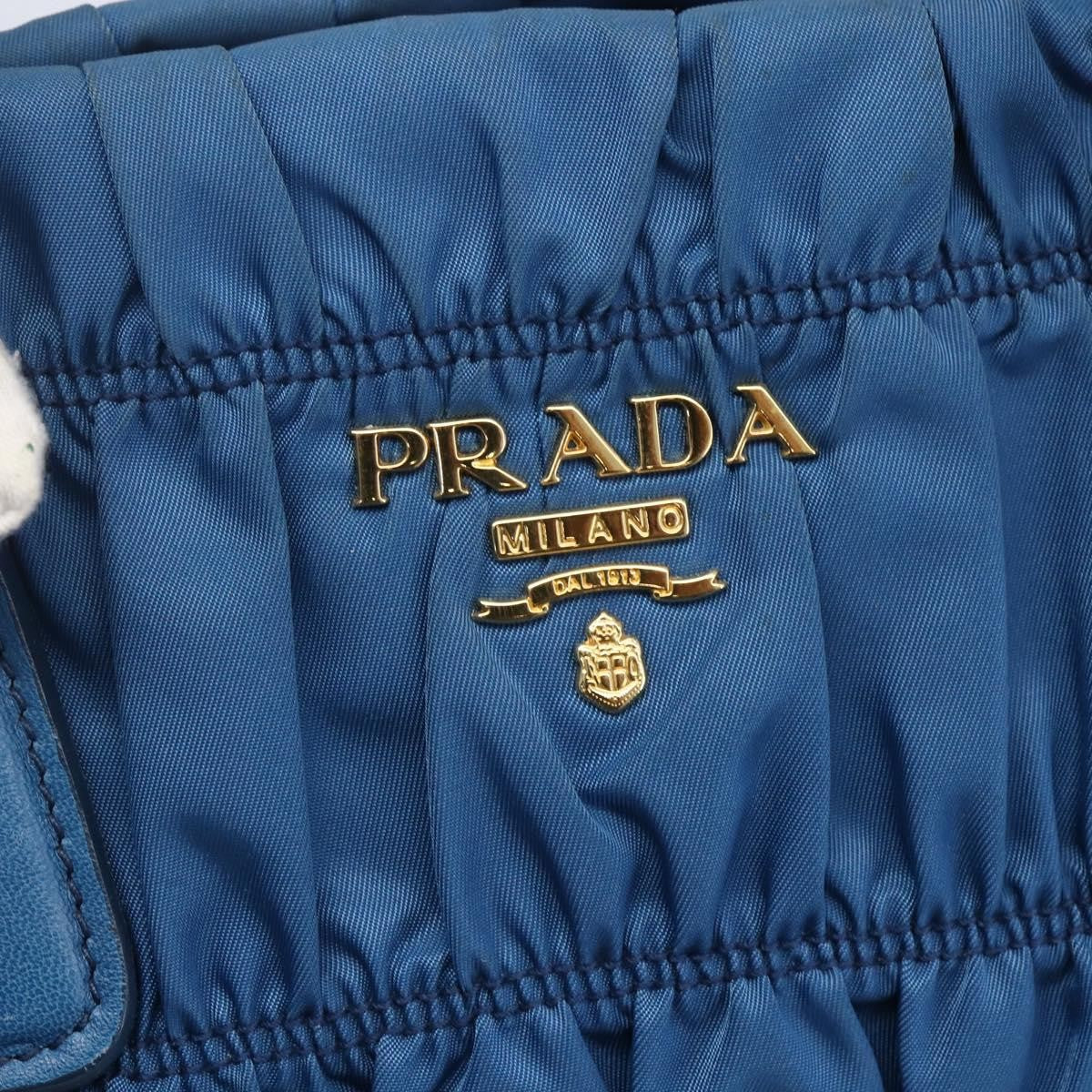 Prada Gaufre Convertible Satchel Tessuto, BLUE, NYLON, Handbag