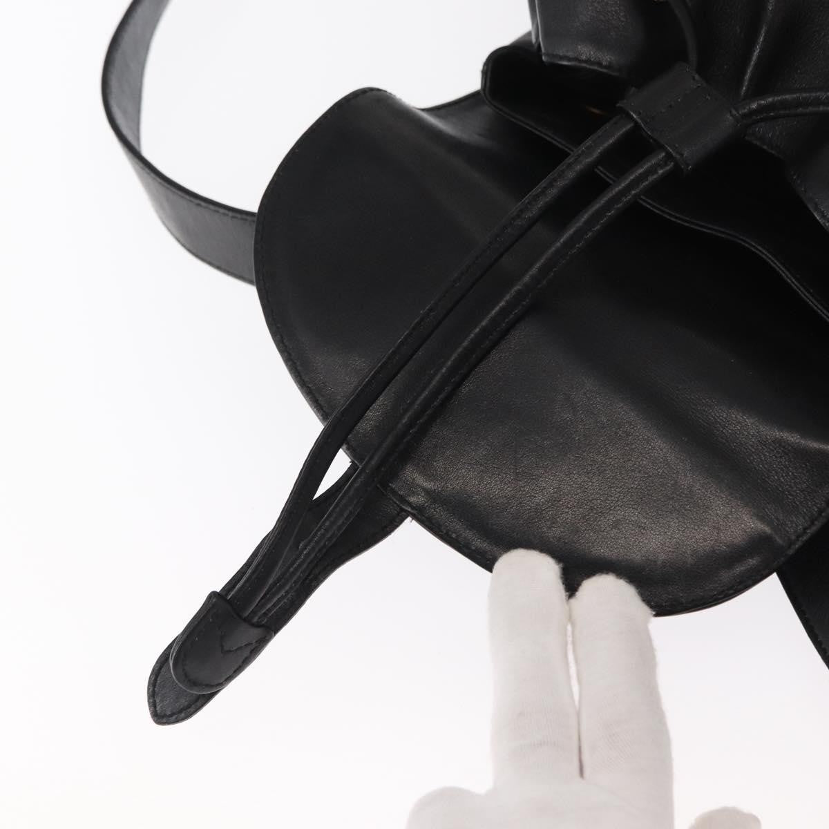 Gucci Vintage Bamboo Backpack Leather, BLACK, LEATHER, Backpack