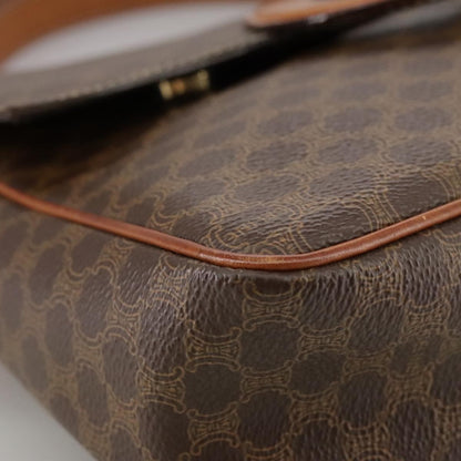 Celine Macadam Shoulder Bag PVC Leather, BROWN, CANVAS, Shoulder bag