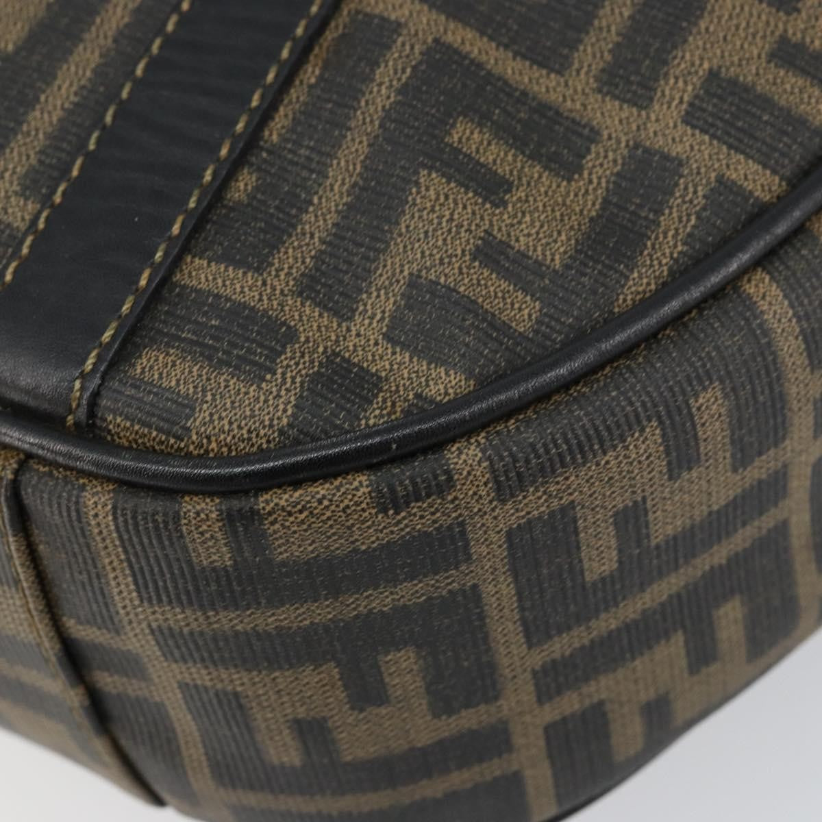 Fendi Zucca spalmati Zucca canvas spalmati flap rounded, BROWN, CANVAS, Handbag