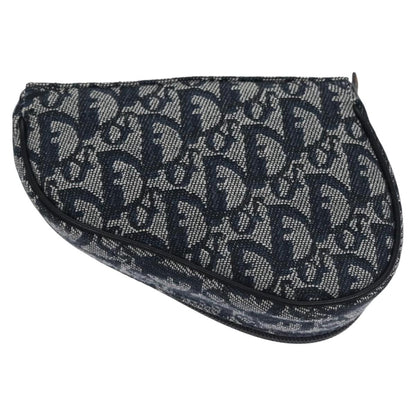 Christian Dior Vintage Saddle Coin Purse Diorissimo Canvas, NAVY, CANVAS, Wallets