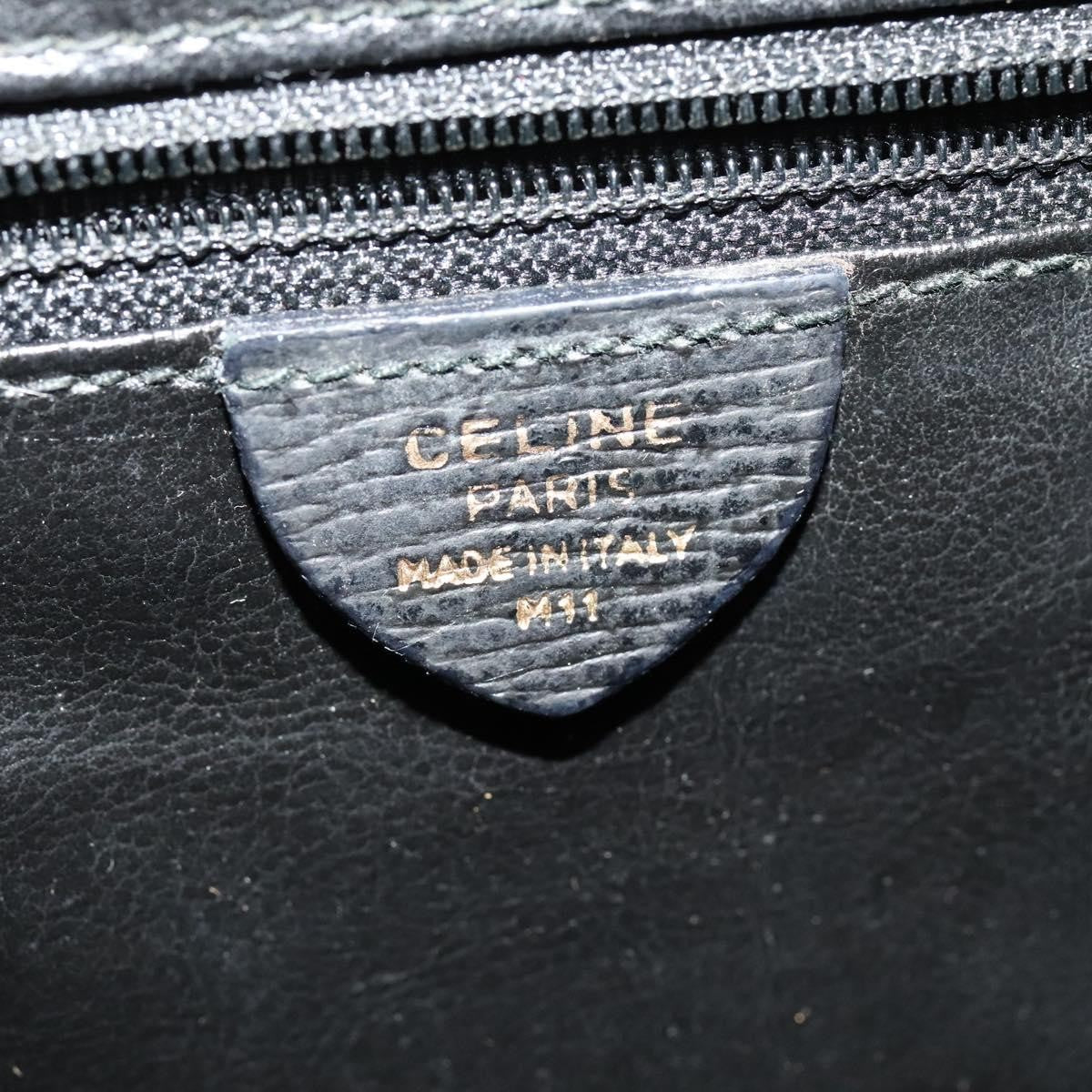 Celine Vintage Circle Logo Crossbody Bag Leather, BLACK, LEATHER, Crossbody bag