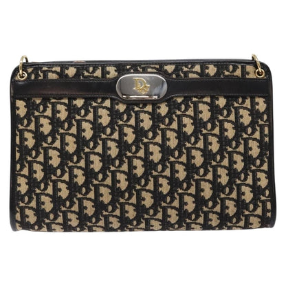 Christian Dior Vintage Trotter Shoulder Bag Canvas, NAVY, CANVAS, Shoulder bag