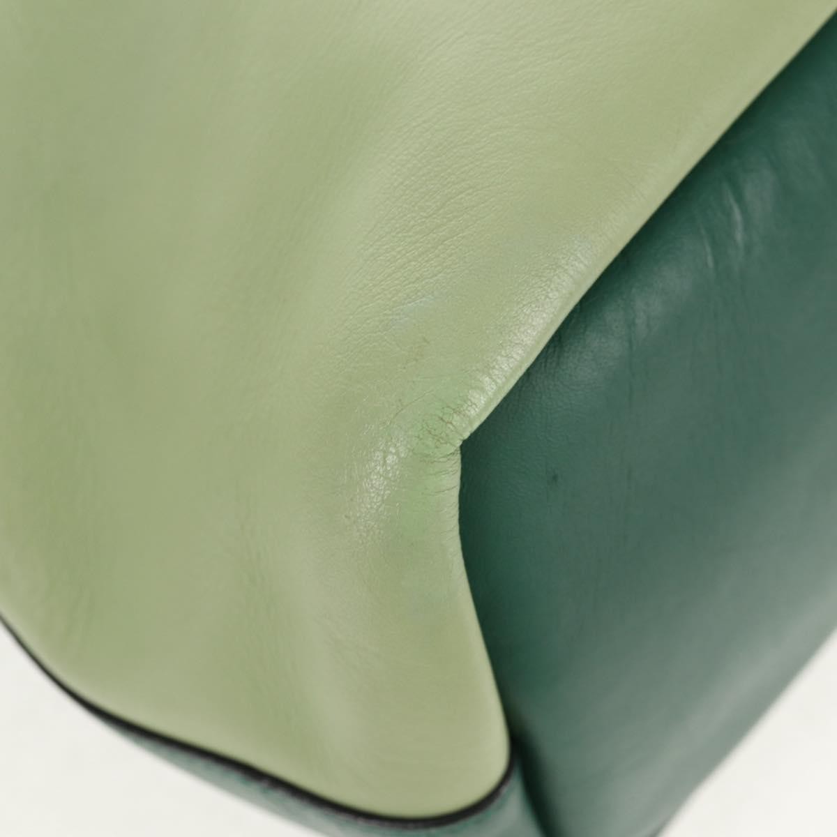 Chloe Bicolor Baylee Satchel Leather, GREEN, LEATHER, Handbag