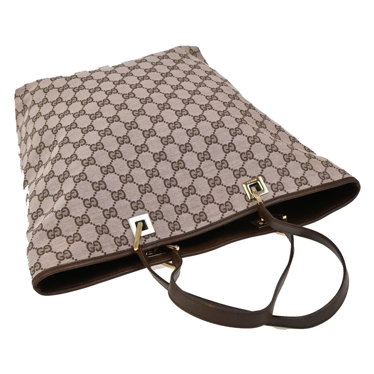 Gucci Vintage Bucket Shopping Tote GG Canvas, BROWN, CANVAS, Shoulder bag