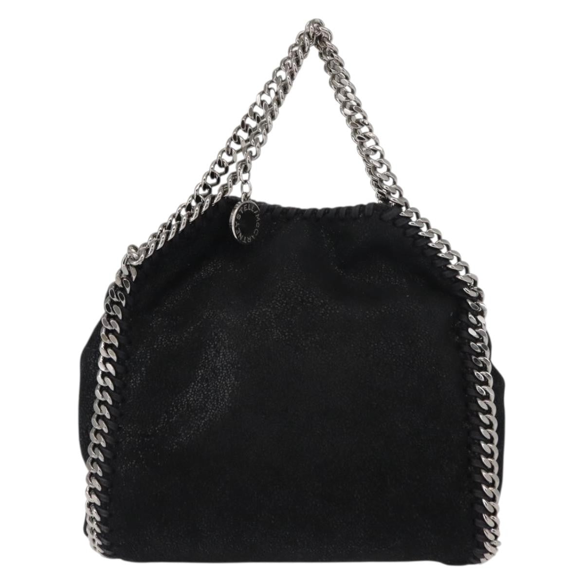 Stella McCartney Falabella Fold Over Bag Shaggy Deer, BLACK, SUEDE, Handbag
