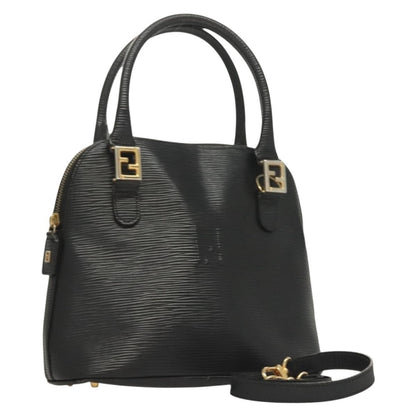 Fendi Vintage Top Handle Dome Bag Leather, BLACK, LEATHER, Handbag