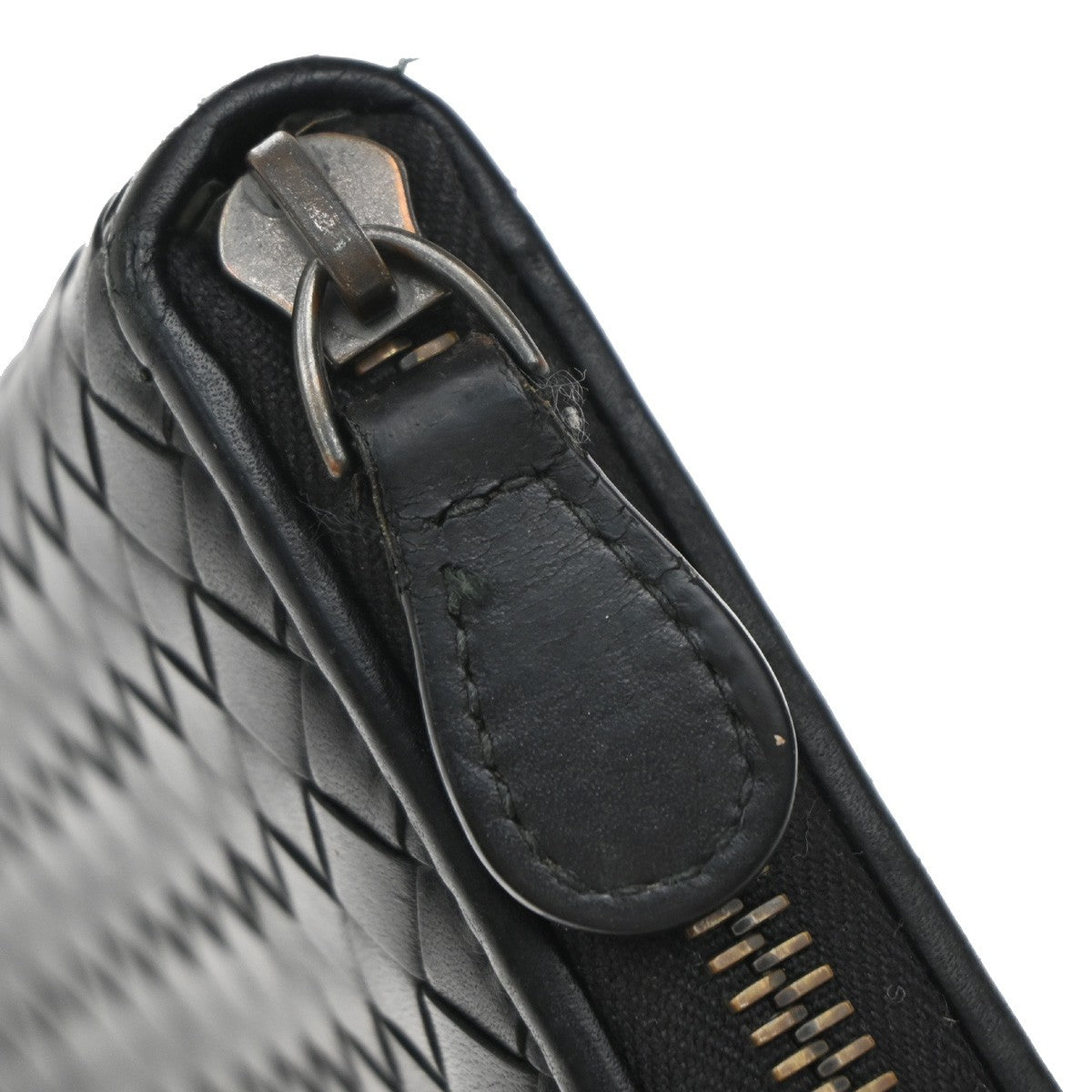 Bottega Veneta Intrecciato Long Zip  Wallet Leather, BLACK, LEATHER, Wallets