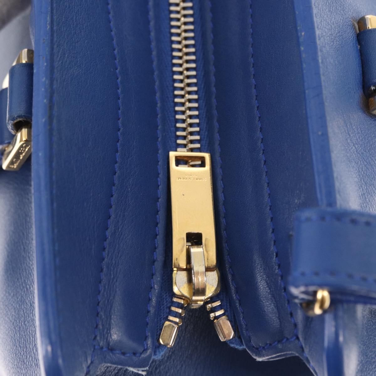 Saint Laurent Monogram Cabas Leather, BLUE, LEATHER, Handbag