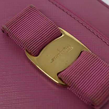 Salvatore Ferragamo Vara Chain Flap Shoulder Bag Leather, PINK, LEATHER, Shoulder bag