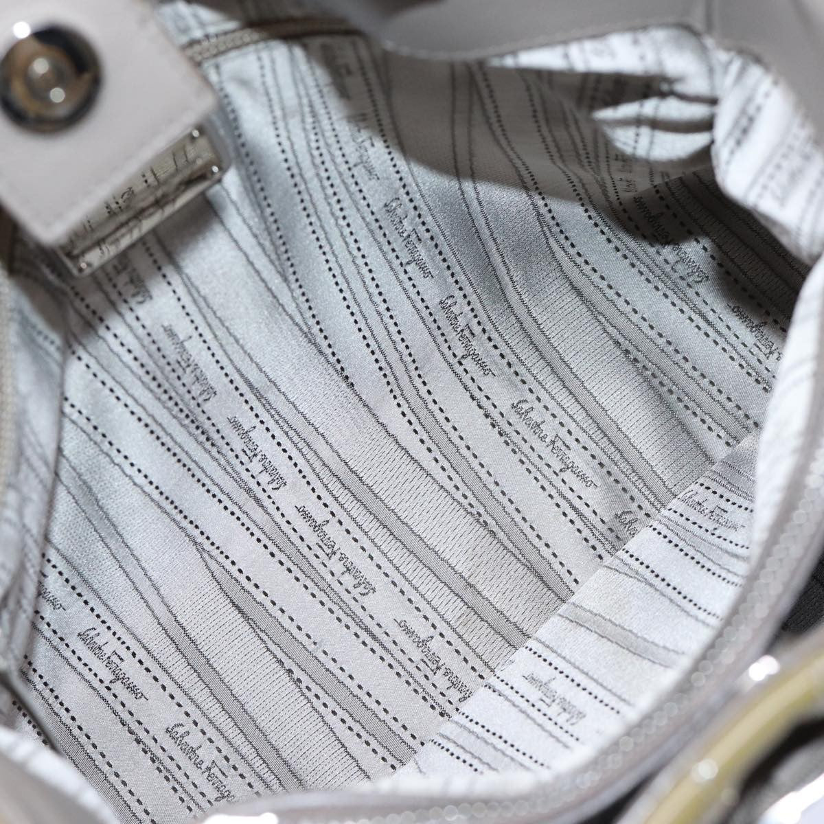 Salvatore Ferragamo Vala Handbag Patent leather, BEIGE, PATENT_LEATHER, Handbag