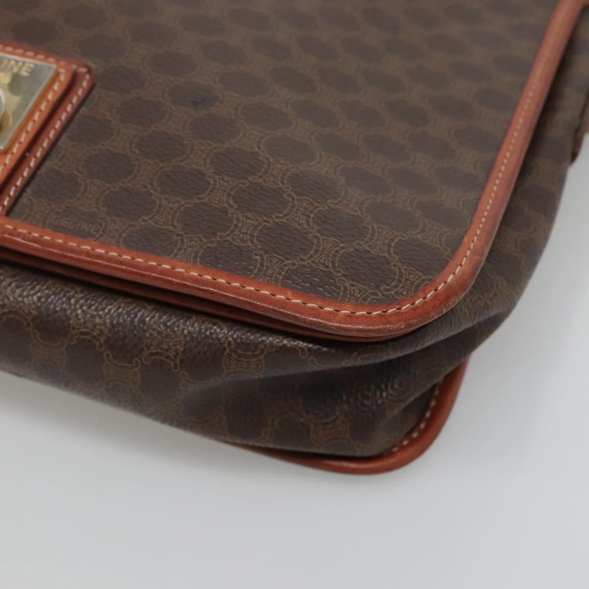 Celine Vintage Macadam Shoulder Bag Canvas, BROWN, PVC, Shoulder bag