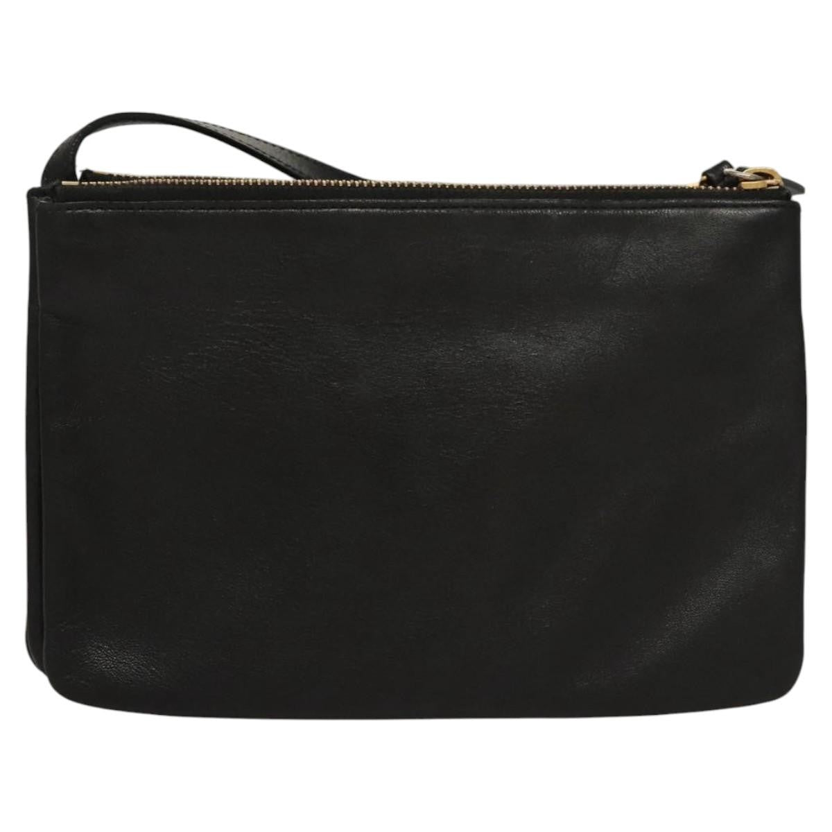 Celine Trio Crossbody Bag Leather, BLACK, LEATHER, Crossbody bag