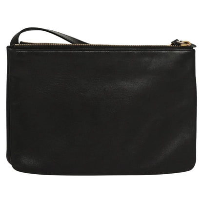 Celine Trio Crossbody Bag Leather, BLACK, LEATHER, Crossbody bag