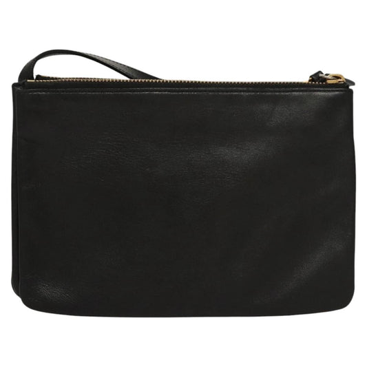 Celine Trio Crossbody Bag Leather, BLACK, LEATHER, Crossbody bag