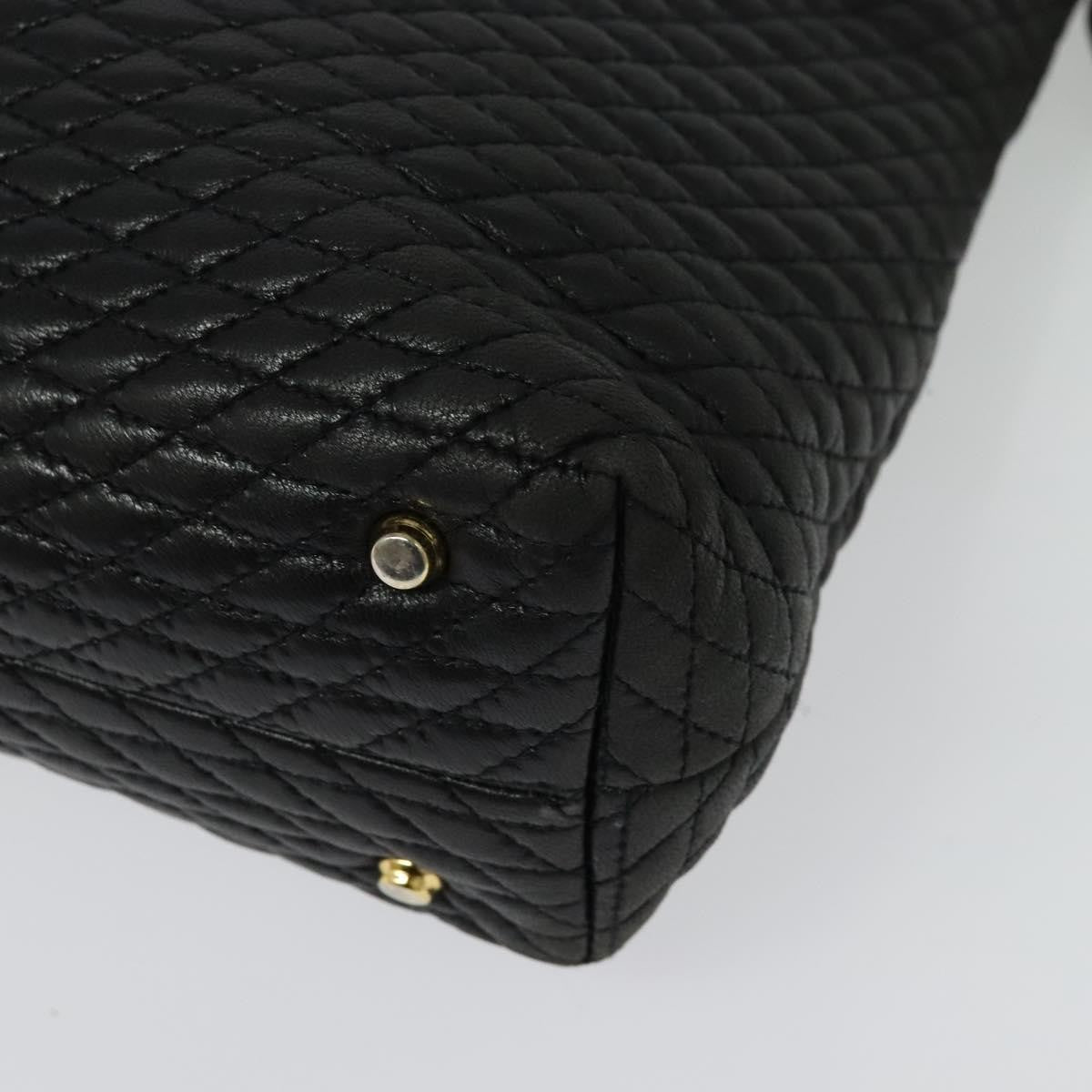 Bally Vintage Chain Shoulder Bag Quilted Leather, BLACK, LEATHER, Shoulder bag