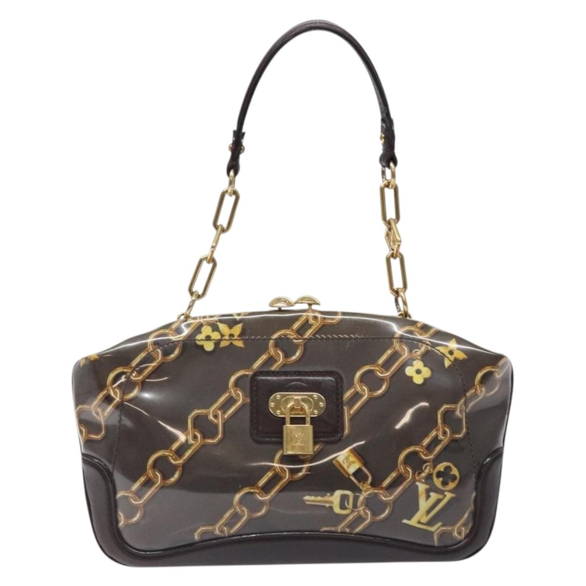 Louis Vuitton Charms Pochette PVC Over Printed Silk, BROWN, CANVAS, Clutche & pouche