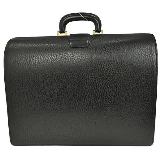 Burberry DK88 Doctor Bag Leather, BLACK, LEATHER, Handbag