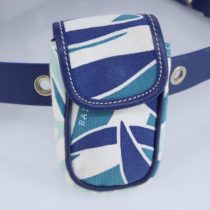 Bally Vintage Waist bag Leather and canvas, BLUE, CANVAS, Clutche & pouche