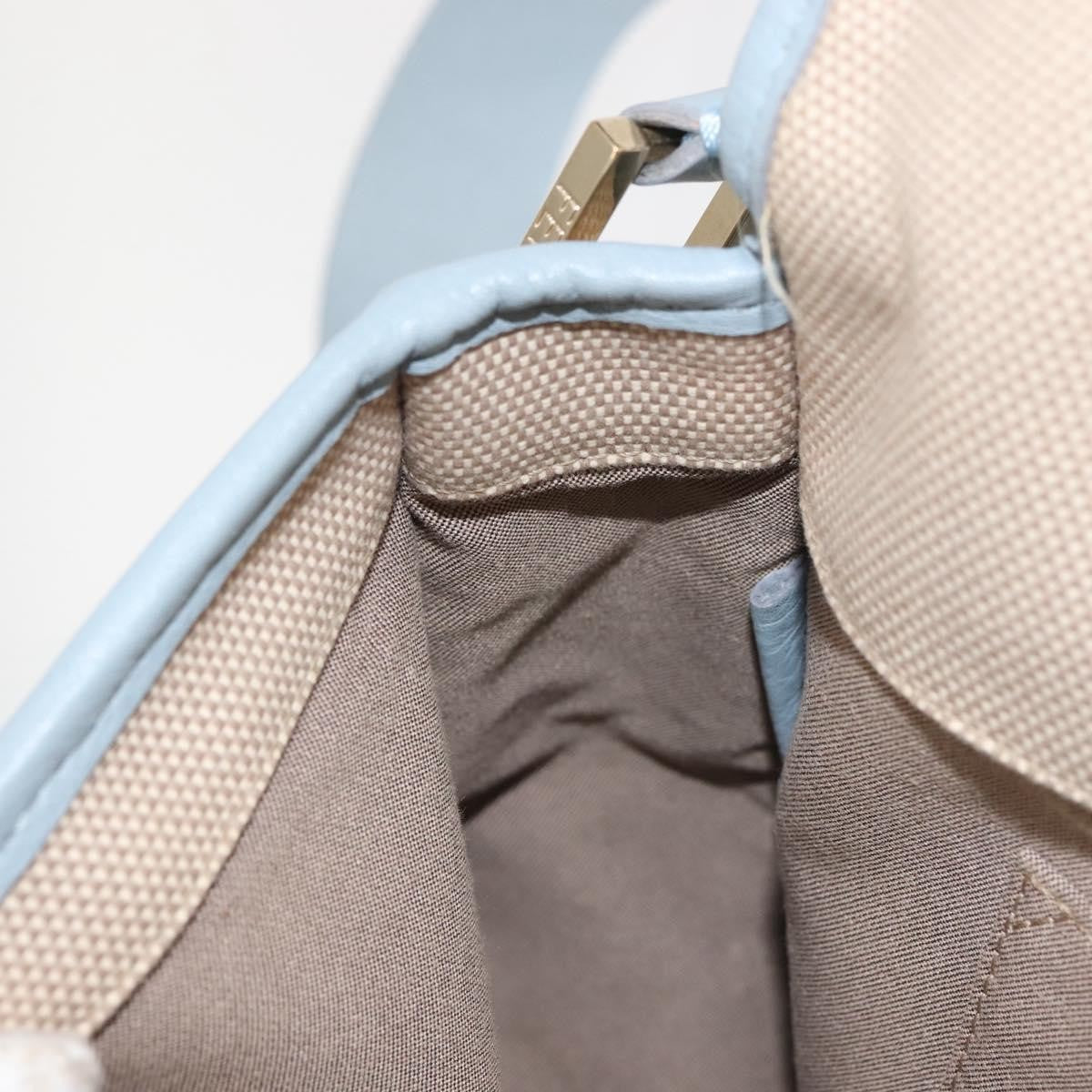 Fendi Logo Flap Shoulder Bag Canvas, BEIGE, CANVAS, Shoulder bag