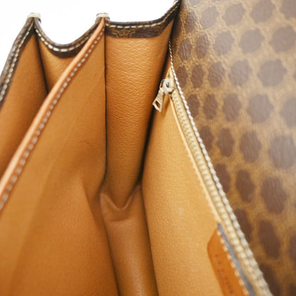 Celine Macadam Shoulder Bag Leather, BROWN, LEATHER, Shoulder bag