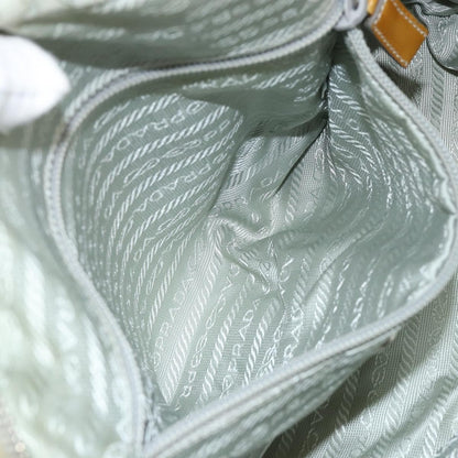 Prada Vintage Zip Handbag Tessuto, SILVER, NYLON, Handbag