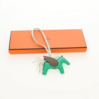 Hermes Pegase Rodeo Bag Charm Leather, GREEN, LEATHER, Charms and Keychains